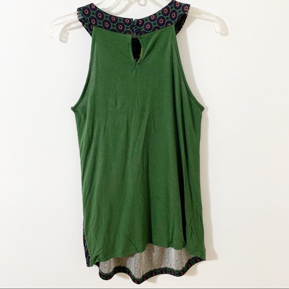 Outback Red Mixed Medium Sleeveless Geometric Print Blouse Keyhole Back w Button - Picture 3 of 11